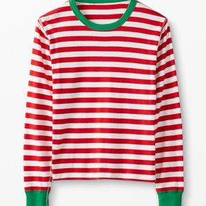 Hanna Andersson Adult Unisex Long John Pajama Top Size XXL Red White Stripe